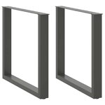 vidaXL Pieds de table à manger en U 2 pièces Anthracite 80 x (72-73) cm Acier