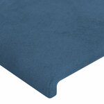 vidaXL Tête de lit à LED Bleu foncé 93x16x118/128 cm Velours