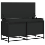 vidaXL Boîte de rangement avec couvercle noir bois d'ingénierie