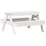 vidaXL Table de pique-nique pour enfants blanc bois massif de pin