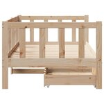 vidaXL Lit de jour avec tiroirs sans matelas 90x190 cm bois massif