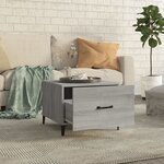 vidaXL Tables basses avec pieds en métal 2 Pièces Sonoma gris 50x50x40 cm