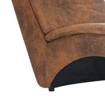 vidaXL Chaise longue avec oreiller Marron Similicuir daim