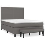 vidaXL Sommier à lattes de lit avec matelas Gris 140x200 cm Similicuir