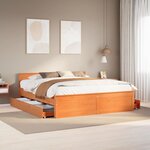 vidaXL Cadre de lit sans matelas avec tête de lit 180x200 cm bois pin