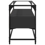 vidaXL Meuble TV et dessus en verre noir 80x35x51 cm bois d'ingénierie