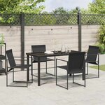 vidaXL Ensemble de salle à manger pour jardin 5 Pièces Noir