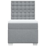 vidaXL Sommier à lattes de lit et matelas Gris clair 90x190 cm Tissu