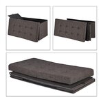 Banquette avec espace de rangement pliable rembourré couvercle rabattable marron 13_0000373_2
