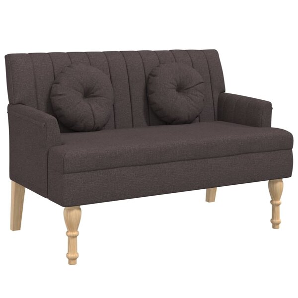 vidaXL Banc avec coussins marron foncé 113x64 5x75 5 cm tissu