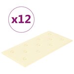 vidaXL Panneaux muraux 12 Pièces Crème 60x30 cm Similicuir 2 16 m²