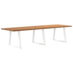 vidaXL Table à manger avec bord naturel 320x100x74cm bois massif chêne