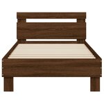 vidaXL Cadre de lit tête de lit et lumières LED chêne marron 90x200 cm
