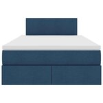 vidaXL Lit avec rangement et matelas avec matelas Bleu 120 x 190 cm