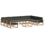 vidaXL Ensemble de canapés d'extérieur 10 Pièces Blanc et anthracite