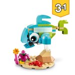 Lego 31128 creator le dauphin et la tortue  set de figurines de jouets d'animaux marins pour filles et garçons de 6 ans et plus