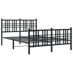 vidaXL Cadre de lit métal sans matelas avec pied de lit noir 120x190cm