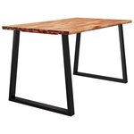 vidaXL Table à manger 140x80x75 cm bois d'acacia solide à bord vif