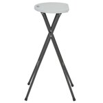 vidaXL Tabourets de bar pliables 2 Pièces PEHD et acier Blanc