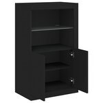 vidaXL Armoire latérale avec lumières LED noir bois d'ingénierie