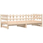 vidaXL Lit coulissant sans matelas 2x(90x190) cm Bois massif