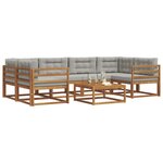 vidaXL Ensemble de canapés d'extérieur 7 Pièces Gris Naturel et Clair