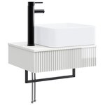 vidaXL Basin de lavage mural Blanc brillant 50 x 41 x 39 cm
