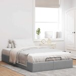 vidaXL Cadre de lit ottoman sans matelas gris clair 120x200 cm tissu