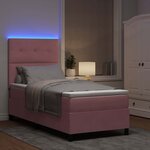 vidaXL Lit à ressort LED avec matelas Rose 80 x 200 cm Velours