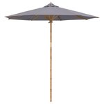 vidaXL Parasol de jardin Ø 240 x 260 cm Bambou Rond Gris foncé