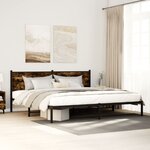 vidaXL Cadre de lit en métal sans matelas chêne fumé 200x200 cm