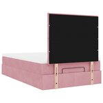 vidaXL Cadre de lit ottoman avec matelas rose 120x200 cm velours