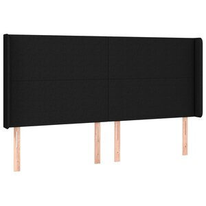vidaXL Tête de lit avec oreilles Noir 183x16x118/128 cm Tissu