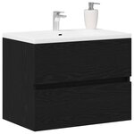 vidaXL Meuble de Lavabo de Salle de Bain Chêne noir 60 x 38 5 x 45 cm