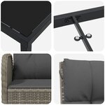 vidaXL Ensemble de salle à manger pour jardin 7 Pièces Gris polyrotin