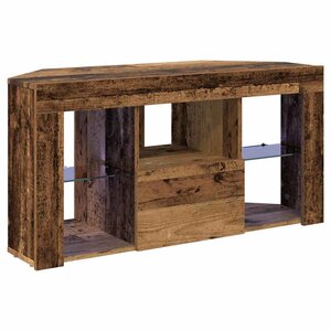 vidaXL Meuble TV LED d'Angle Bois ancien 100 x 40 x 50 cm