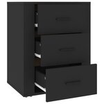 vidaXL Table de chevet Noir 50x36x60 cm Bois d’ingénierie