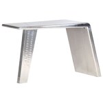 Bureau table poste de travail meuble d'ordinateur informatique étude style avion argenté 112 x 50 x 76 cm Métal argent 02_0023970