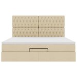 VidaXL Cadre de lit ottoman avec matelas crème 180x200 cm tissu