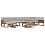 vidaXL Ensemble de canapés d'extérieur 8 Pièces Naturel et gris clair