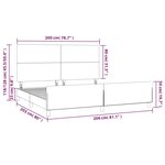 vidaXL Cadre de lit avec tête de lit Taupe 200x200 cm Tissu