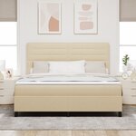 vidaXL Lit à ressorts avec matelas crème super king en tissu