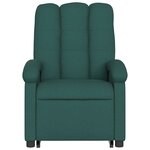 vidaXL Fauteuil inclinable de massage électrique Vert foncé Tissu