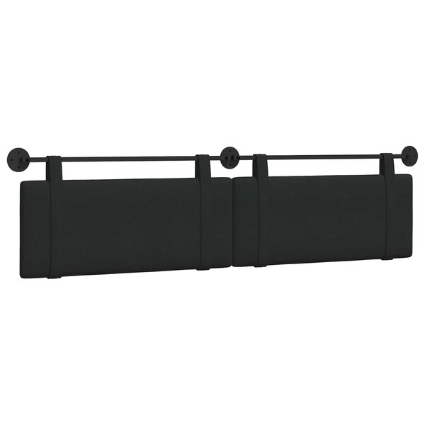 vidaXL Tête de lit suspendue Noir Tissu