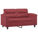 vidaXL Canapé à 2 places Rouge bordeaux 120 cm Similicuir