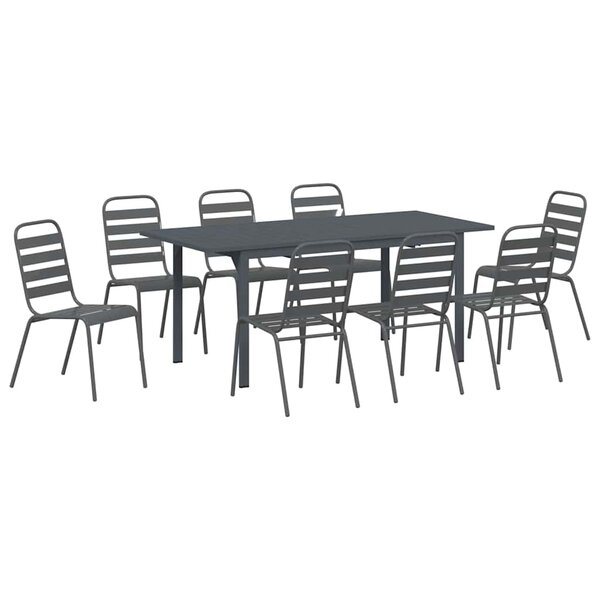 vidaXL Ensemble de salle à manger pour jardin 9 Pièces Anthracite