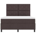 vidaXL Lit à ressorts avec matelas et LED  brun foncé  160 x 200 cm  tissu