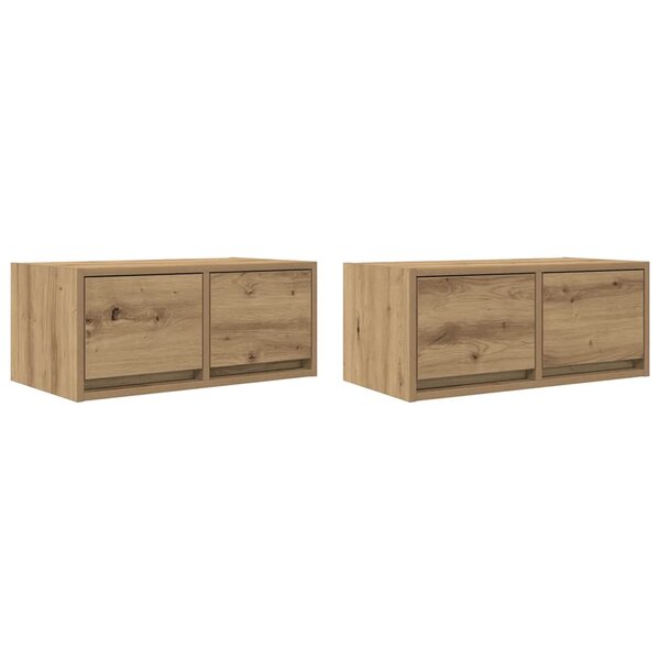 vidaXL Meubles TV 2 Pièces chêne artisanal 60x31x25 5cm bois d'ingénierie