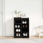 vidaXL Armoire à chaussures chêne noir 57x34x76 cm bois d'ingénierie