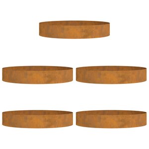 vidaXL Anneau de jardinière 5 Pièces Marron 120 x 120 x 20 cm